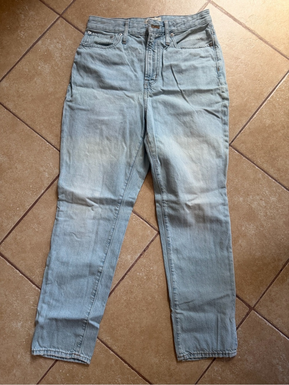 Madewell Light Wash High-Rise Straight Jeans